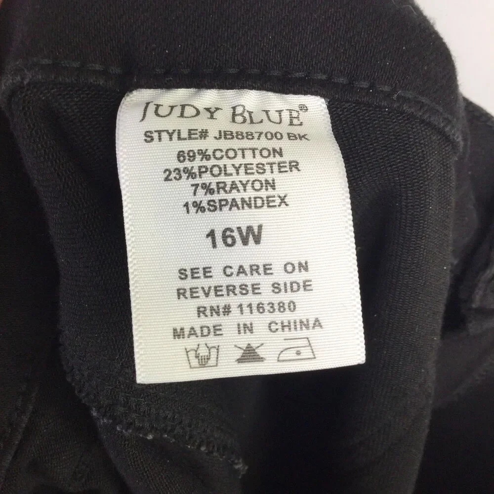 Judy Blue Womens Los Angeles Jogger Pants Skinny Drawstring Waist Black Size 16W - Picture 16 of 16